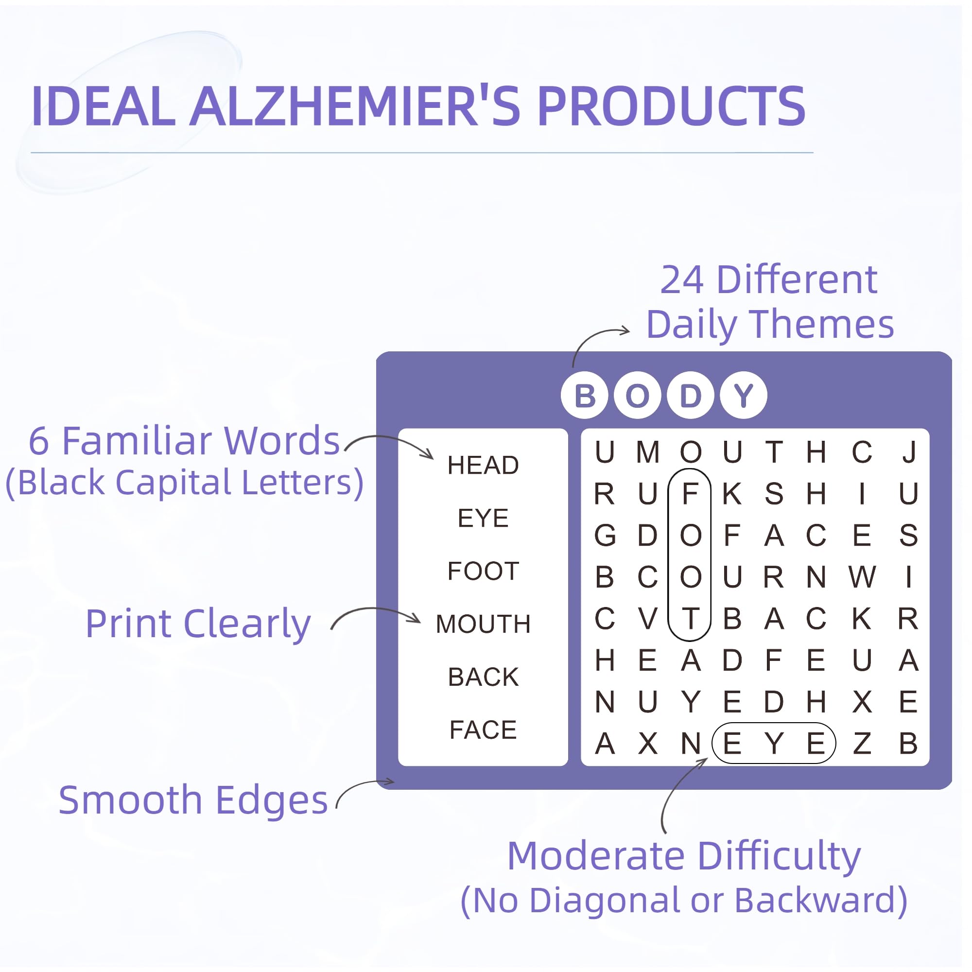 12 carte di ricerca di parole per gioco demenza | Attività demenza per anziani | Prodotti di Alzheimer per pazienti affetti da demenza | Giochi per anziani con demenza | Libri di ricerca di