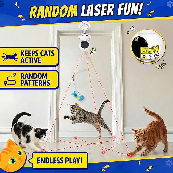 Juguete interactivo automático para gatos con pájaro volador miniatura 5
