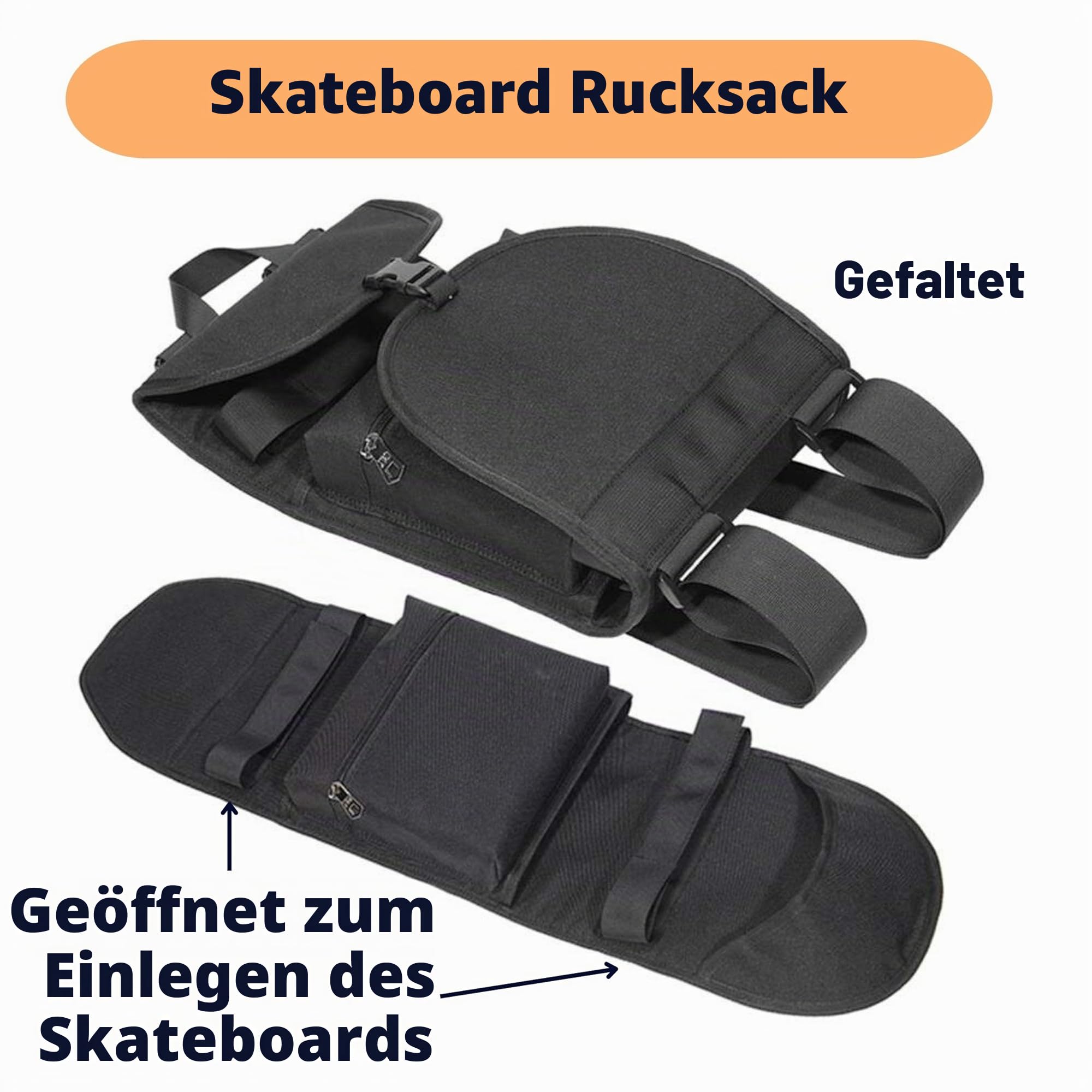 Pack: 1 x Rucksack Skateboard Tasche + 1 x T-Schlüssel Skate Werkzeug T-Schlüssel Skateboard Zubehör. Monopatin Schutzhülle Longboard Tragetasche Rucksack Skate Cruiser Geschenk Skaters