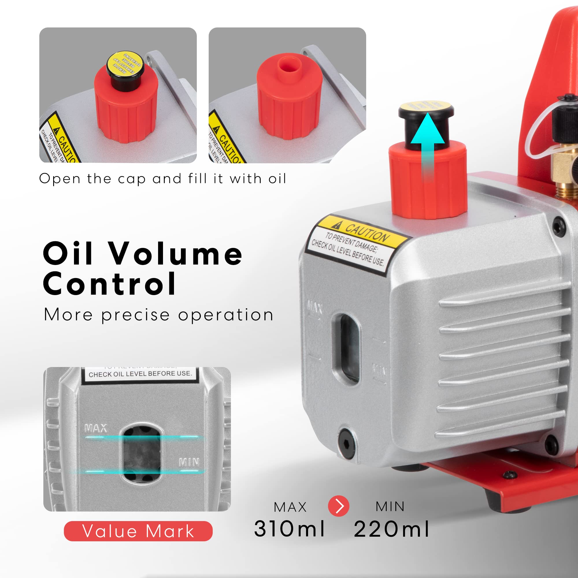 VIVOHOME 110-Volt 1/4 HP 3.5 CFM Single Stage Rotary Vane Black Air Vacuum Pump Kit with AC Manifold Gauge VH259-BK - The Home Depot VIVOHOME 110-Volt 1/4 HP 3.5 CFM Single Stage Rotary Vane Black Air Vacuum Pump Kit with AC Manifold Gauge VH259-BK - The Home Depot