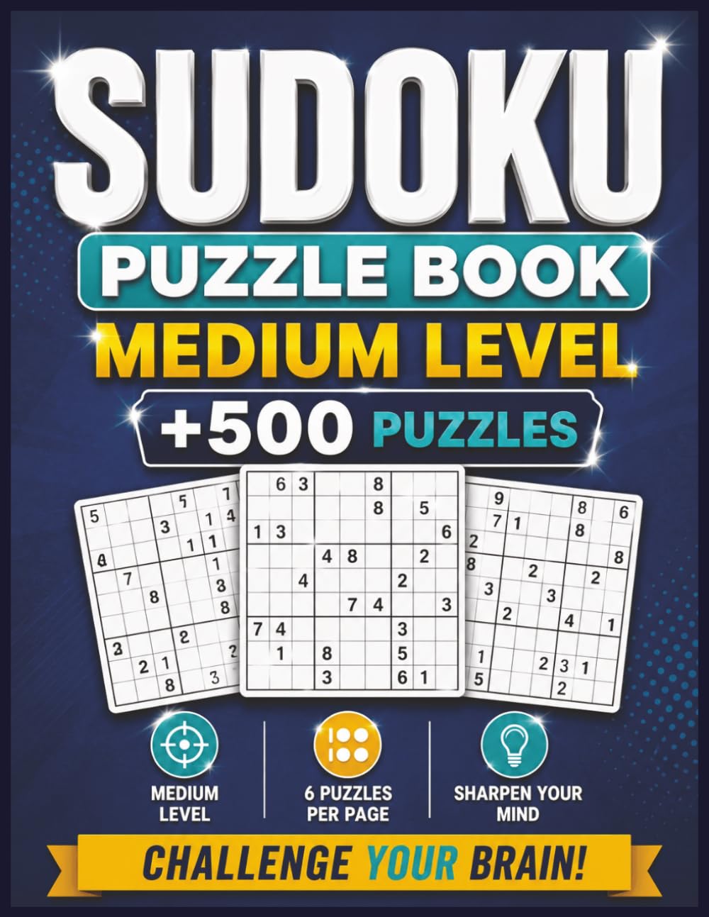 sudoku medium fun summer: +500 Medium Level Puzzles with Solutions