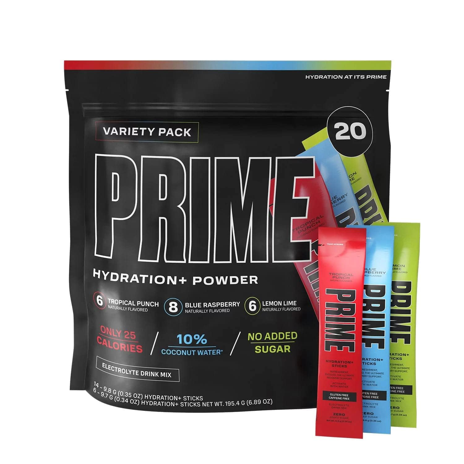 Prime Drink+ Electrolyte Drink Powder Mix (Tropical Punch, Blue Raspberry, Lemon Lime) 20 Sticks Variety Pack (Imported) (B0CWVH83ZW) Amazon Price History, Amazon Price Tracker