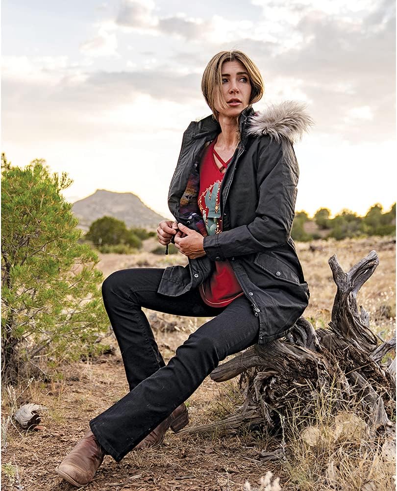 OUTBACK TRADING Women's 29695 Luna Waterproof Waxed Cotton Outdoor Western Long Sleeve Jacket