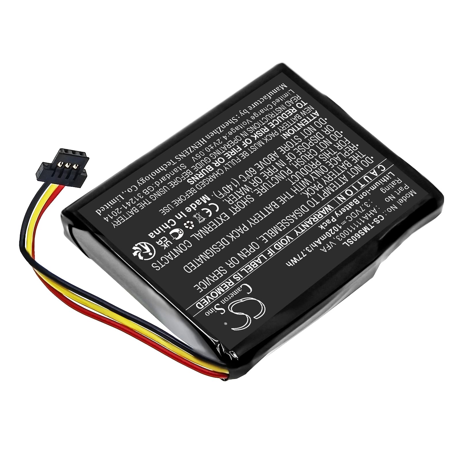 Batterie Li-ion Compatible TomTom 4EN6.001.02 et Start 60 - 1020mAh