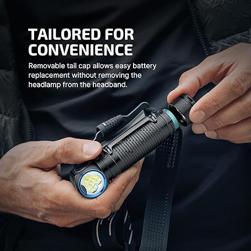 Miniatura 8 de OLIGHT Perun 3 - Linterna frontal recargable, 3000 lúmenes LED con luz roja, lámpara frontal impermeable con diadema para campamento al aire libre,