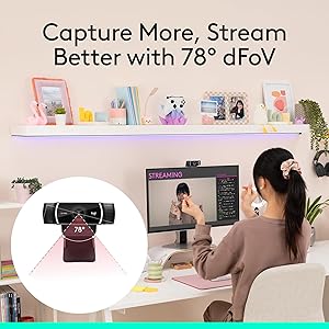 Logitech C922x HD Pro PC Webcam, Full HD 1080p/30fps or 720p/60fps Video, HD Light Correction, Works with Microsoft Teams, Google Meet, Zoom, Nintendo Switch 2s new GameChat mode, Mac/Tablet- Black