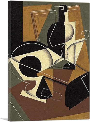ARTCANVAS Coffee Grinder And Bottle 1917 Canvas Art Print Stretched Framed Painting Picture Poster Giclee Wall Decor by Juan Gris - 26" x 18" (0.75"