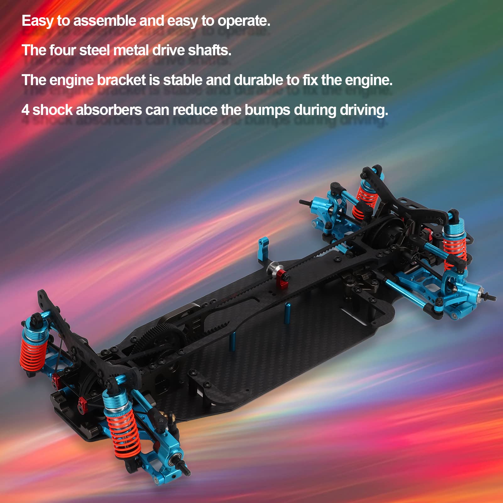 Tbest RC Auto Frame, Koolstofvezel Metalen Auto Frame Deel RC Frame Vervanging Voor RC Crawler Auto Model Auto Accessoires