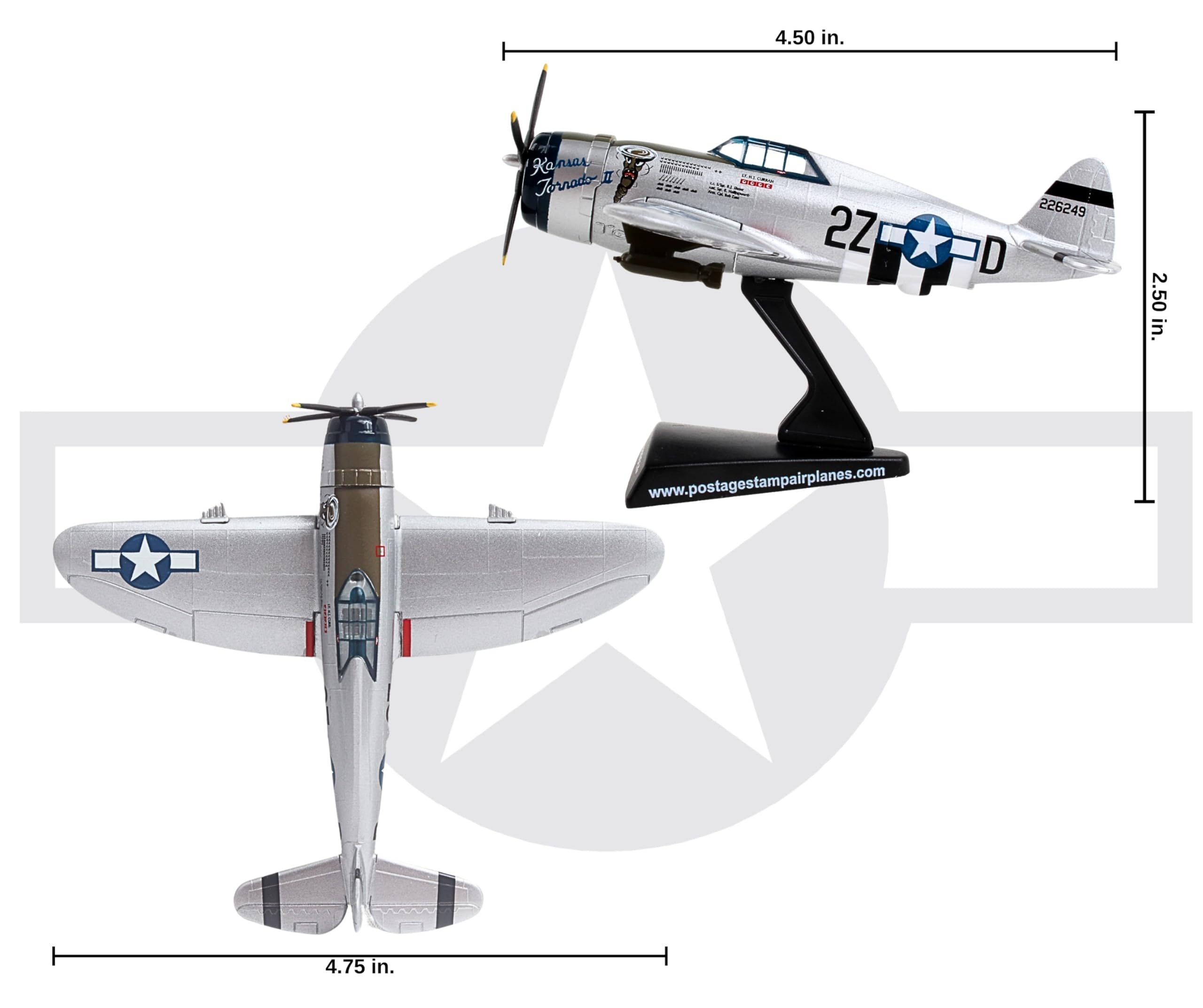 Amazon | POSTAGE STAMP 1/100 P-47 サンダーボルト カンザス