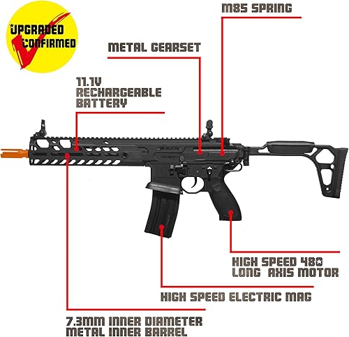 Miniatura 3 de EMERBU EMERBU - Lanzador de bolas de gel de grado profesional mejorado por EMERBU - Cuerpo de metal y nailon - Alta potencia de 11.1 V - Juego de