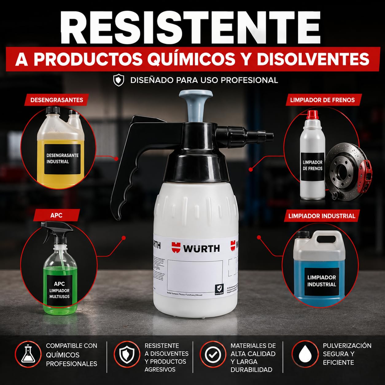 Würth SaBesto - Botella pulverizadora (1 L)