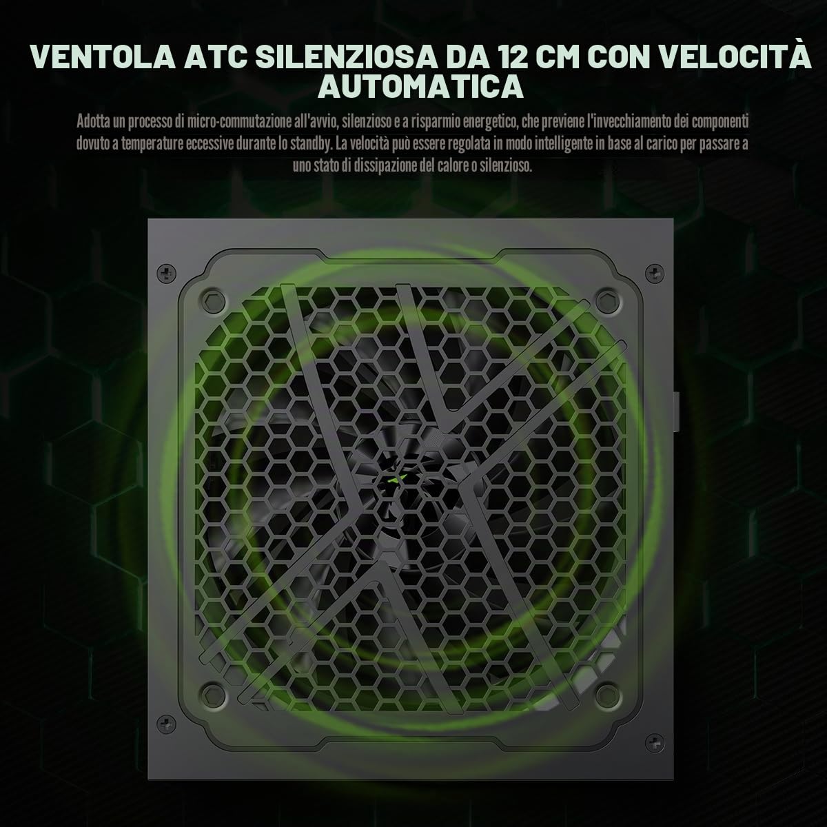 GAMEMAX GX 850GF Alimentatore PC 850W completamente modulare ATX 3.0 con cavo 12V-2x6 e supporto PCIe 5.0, 80 Plus Gold, All-Solid capacitors, ventola FDB da 120 mm, cavo in rame goffrato, cavo piatto