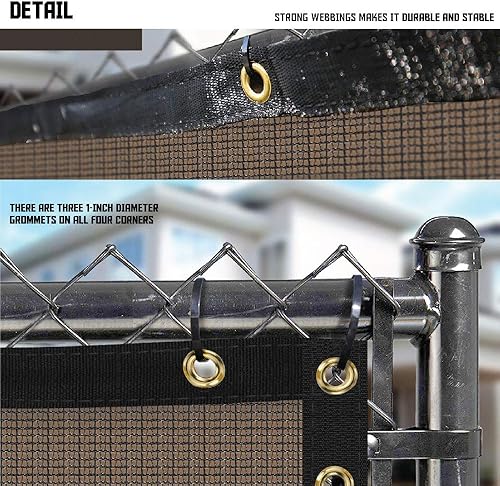 Miniatura 2 de TANG Valla de privacidad para exteriores, 98% de privacidad, resistente para patio trasero, valla de eslabones de cadena con bridas de cremallera, 5