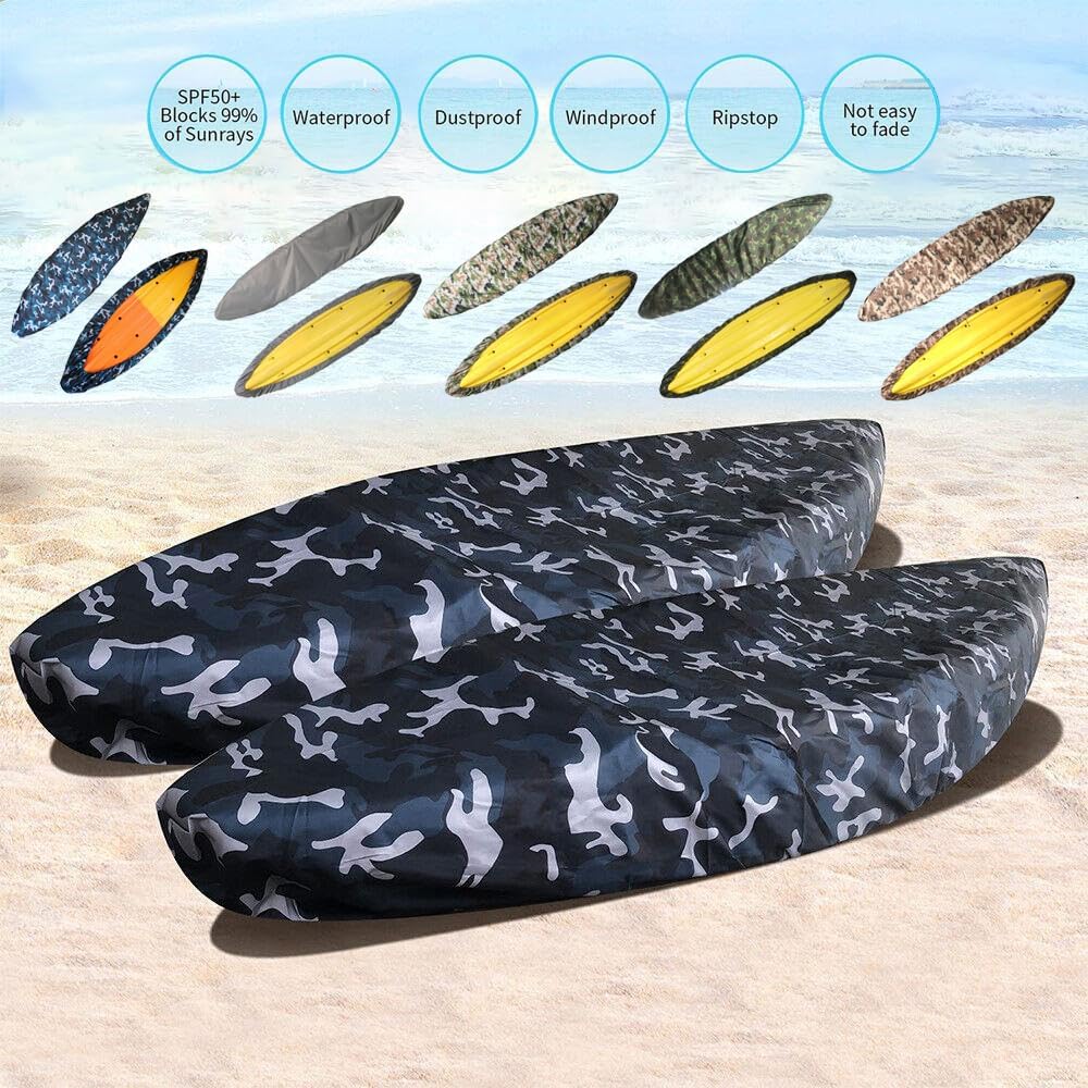 Kayak Cover, UV-Proof, Tear and Fade Resistant Canoe Covers for Outdoor Storage, Indoor Storage for Fishing Boat Dust Cover