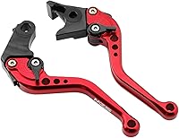 Vista 8 de MZS Palancas de freno y embrague de motocicleta rojas cortas ajustables CNC compatibles con GSF650 / GSX650F / DL1000 V-Strom / SV1000 SV1000S