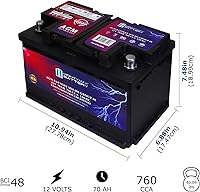 Vista 2 de Batería Mighty Max Battery MM-H6 de Arranque y Parada para Automóvil BCI Grupo Tamaño 48 12V 70 AH, 120RC, 760 CCA Batería Recargable AGM