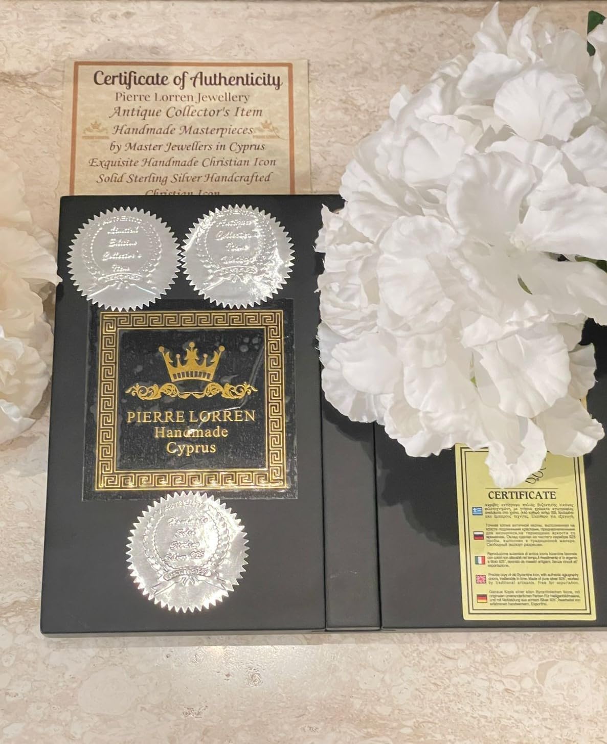 Mount Athos Original Byzantine Orthodox Crucifix Sterling SILVER Wall Cross HANDCRAFTED Master Silver Smith HANDMADE Christian Wedding gifts for couple New Home Owner Religious Jesus CROSS Christmas