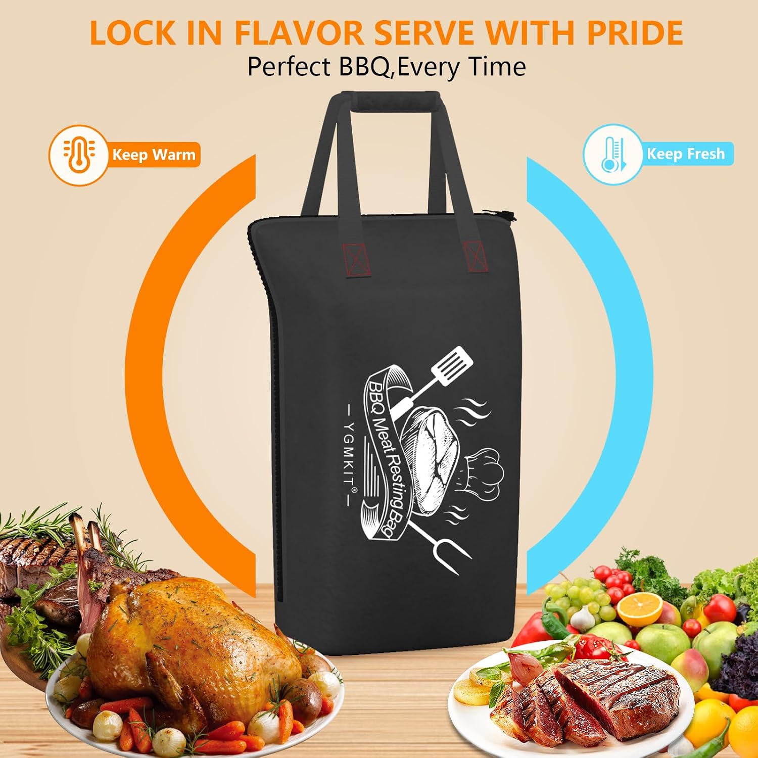 BBQ Blanket for Resting Meat,Barbecue Blanket for Resting Meat,21 Inch BBQ Blanket Meat Resting Bag,Reusable Smoker Grilling Meat Insulated Brisket Bag Grilling Gifts for Men (Black-with Gift Box) image 5