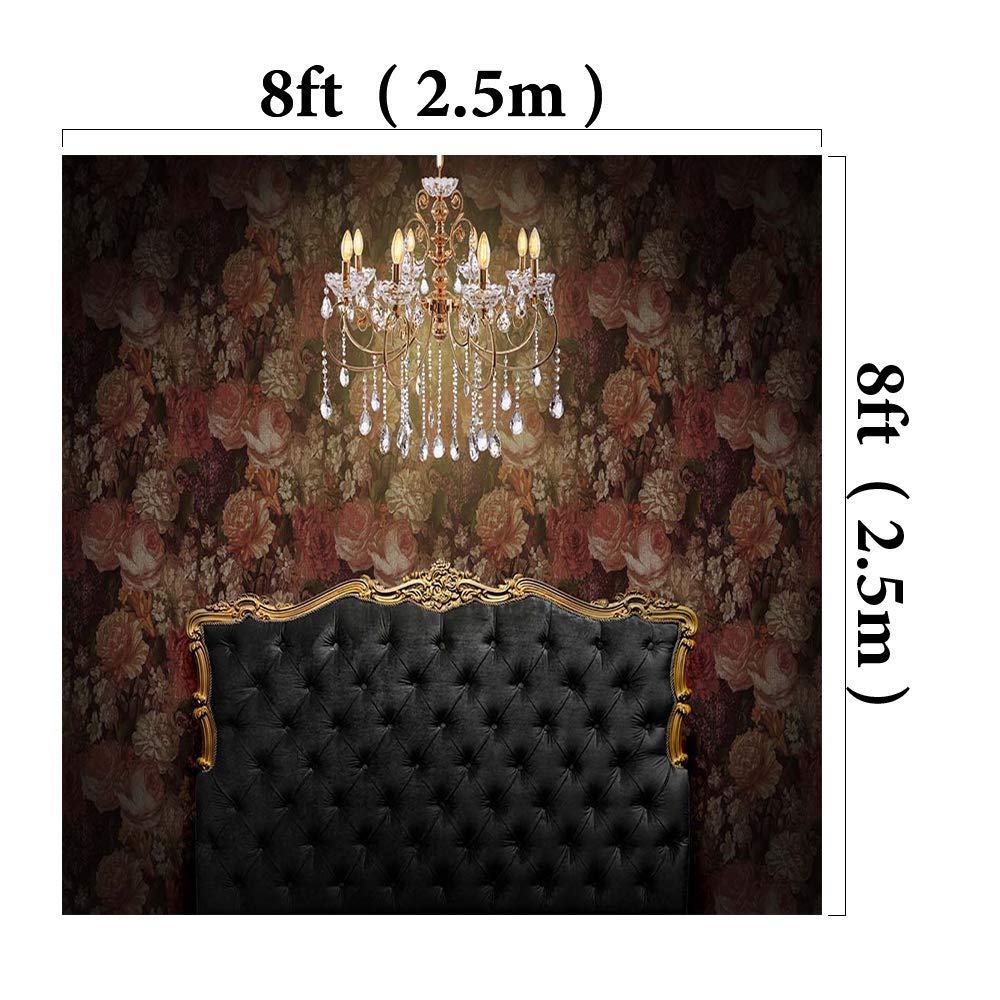 Amazon | Kate 2.5x2.5m 花 復古 背景布 ランプ ッドボード 撮影