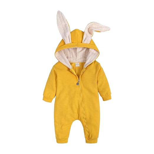 Amazon.com: Kids Tales Baby Rabbit Ear Hoody Zipper Romper