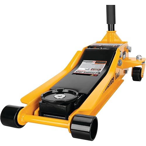 Performance Tool W1617 6,000 lb Capacity Hydraulic Bottle Jack with Steel Lifting Saddle and Swivel, 3-1/8-Inch to 19-7/8-Inch