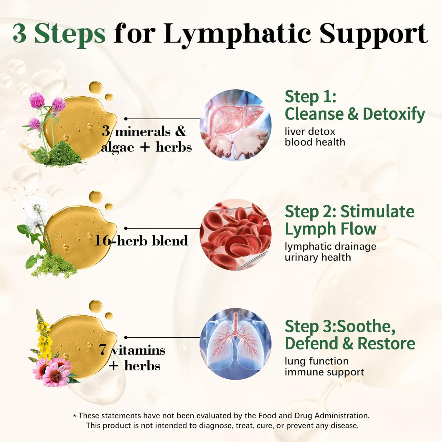 26-in-1 Liposomal Lymphatic Drainage Drops, Echinacea, Turmeric, Elderberry, Dandelion, Vitamins and Mullein Drops for Lungs, Lymphatic, Immune Support, Liver Cleanse Detox & Repair, 2 fl oz - Image 4