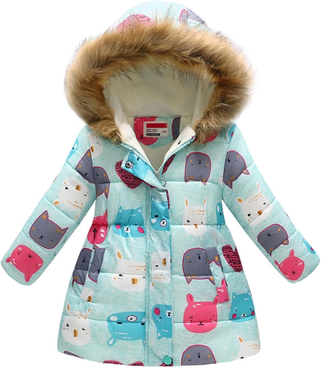 WOCACHI Girls Down Parka, Little Big Girls Removable Hooded Winter Coat Spring Puffer Jacket Tunic Long Padded Overcoat: Clothing, Shoes & Jewelry