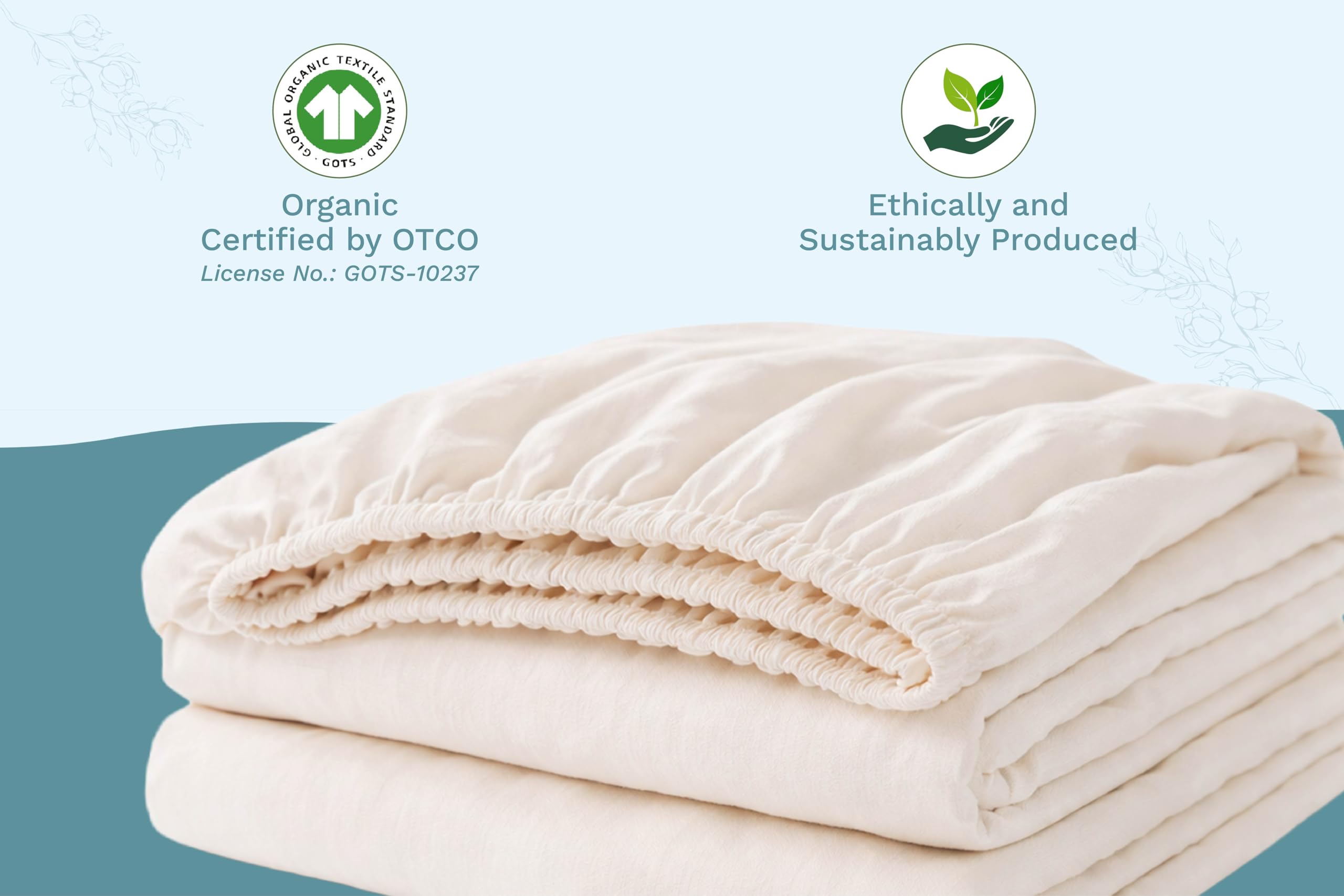 Sábanas bajeras de algodón orgánico para cuna