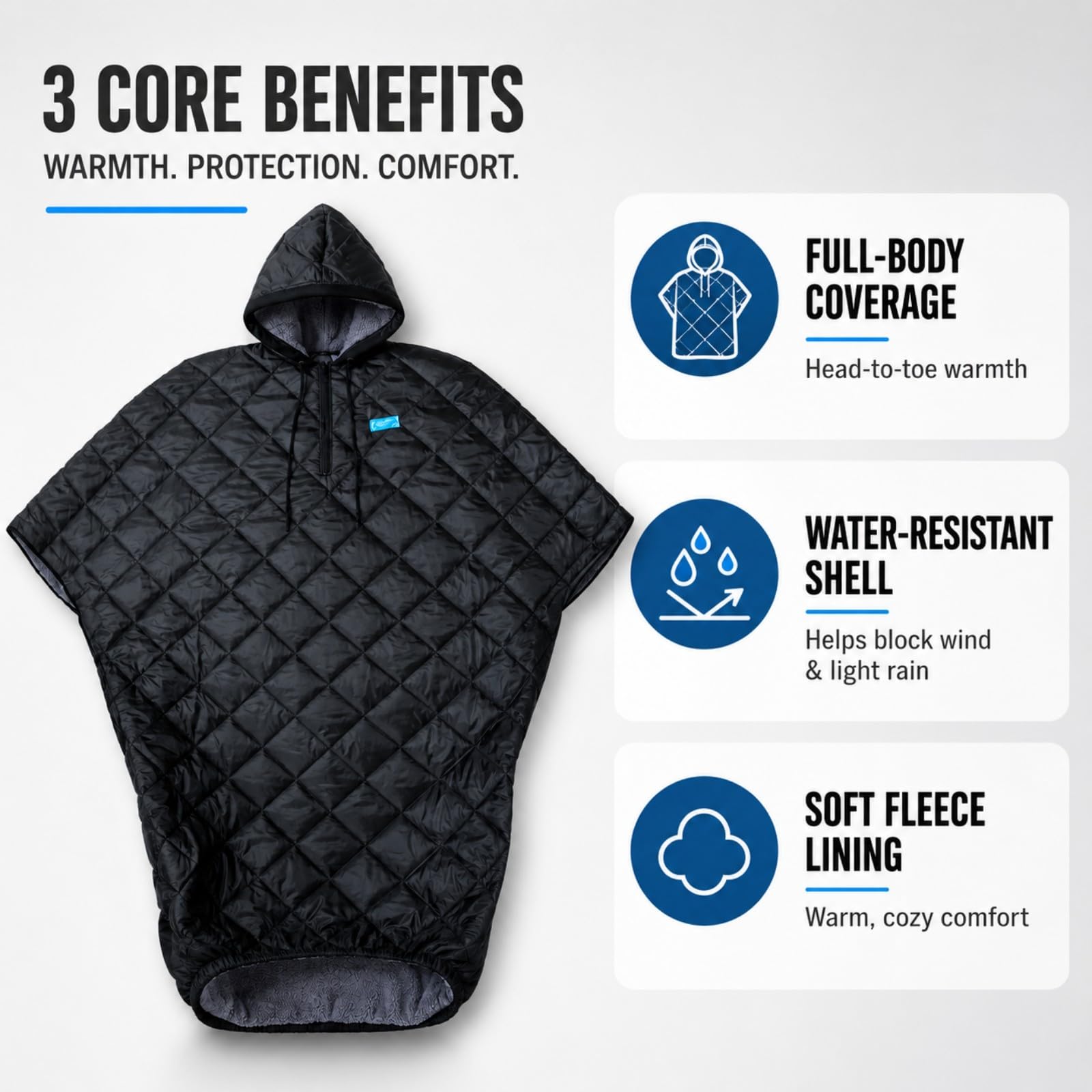 Manta Térmica Silla Ruedas para Merits Health P101 Travel-Ease 2018-2026 | Felpa térmica impermeable | Contra viento frío | Cobertura total silla ruedas | Diseño con capucha | Protección exterior