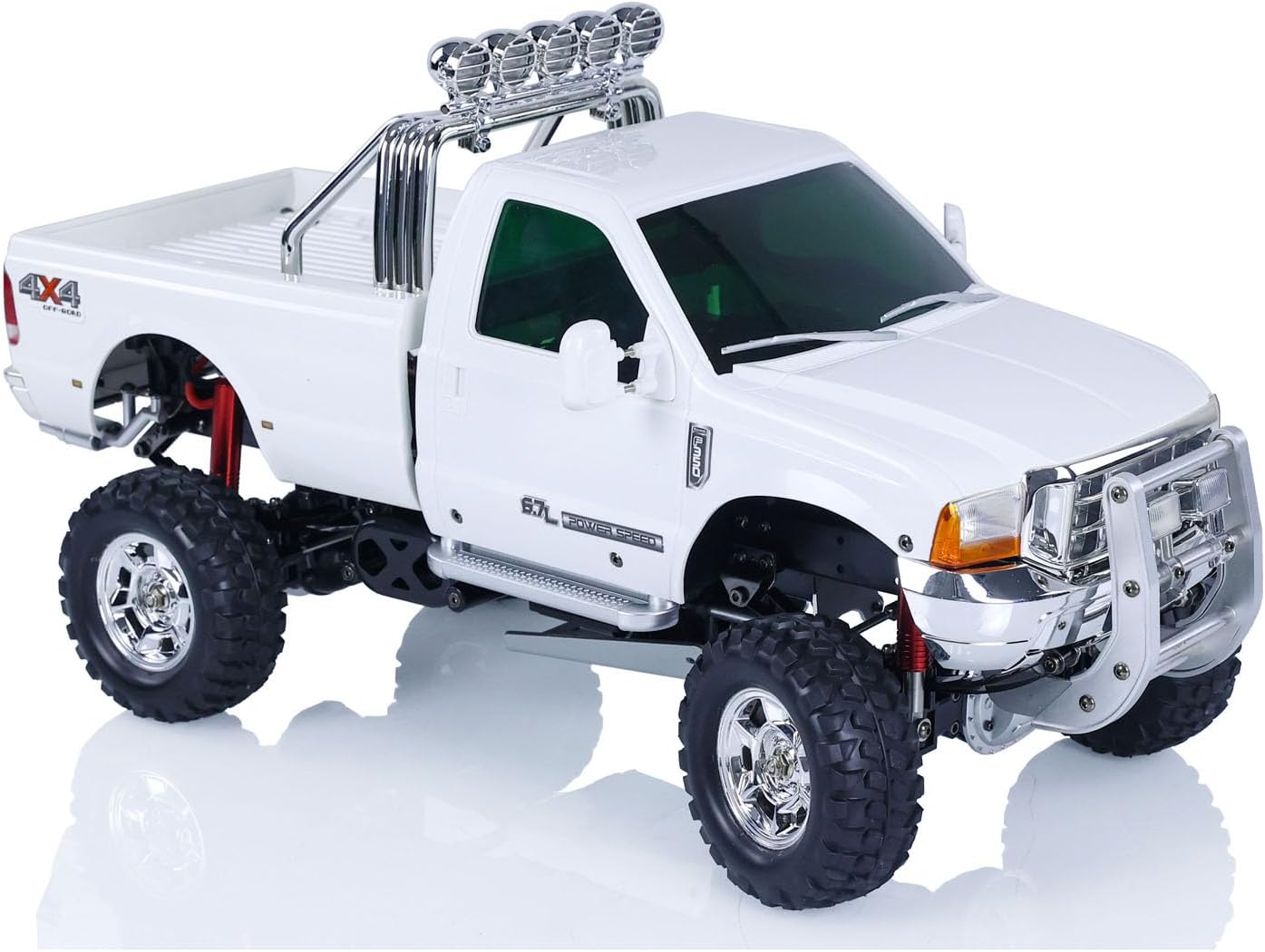 US in Stock, HG 1/10 4 * 4 RC Pickup Truck P410 Rally Car Racing Crawler 2.4G Radio Motor ESC(White)