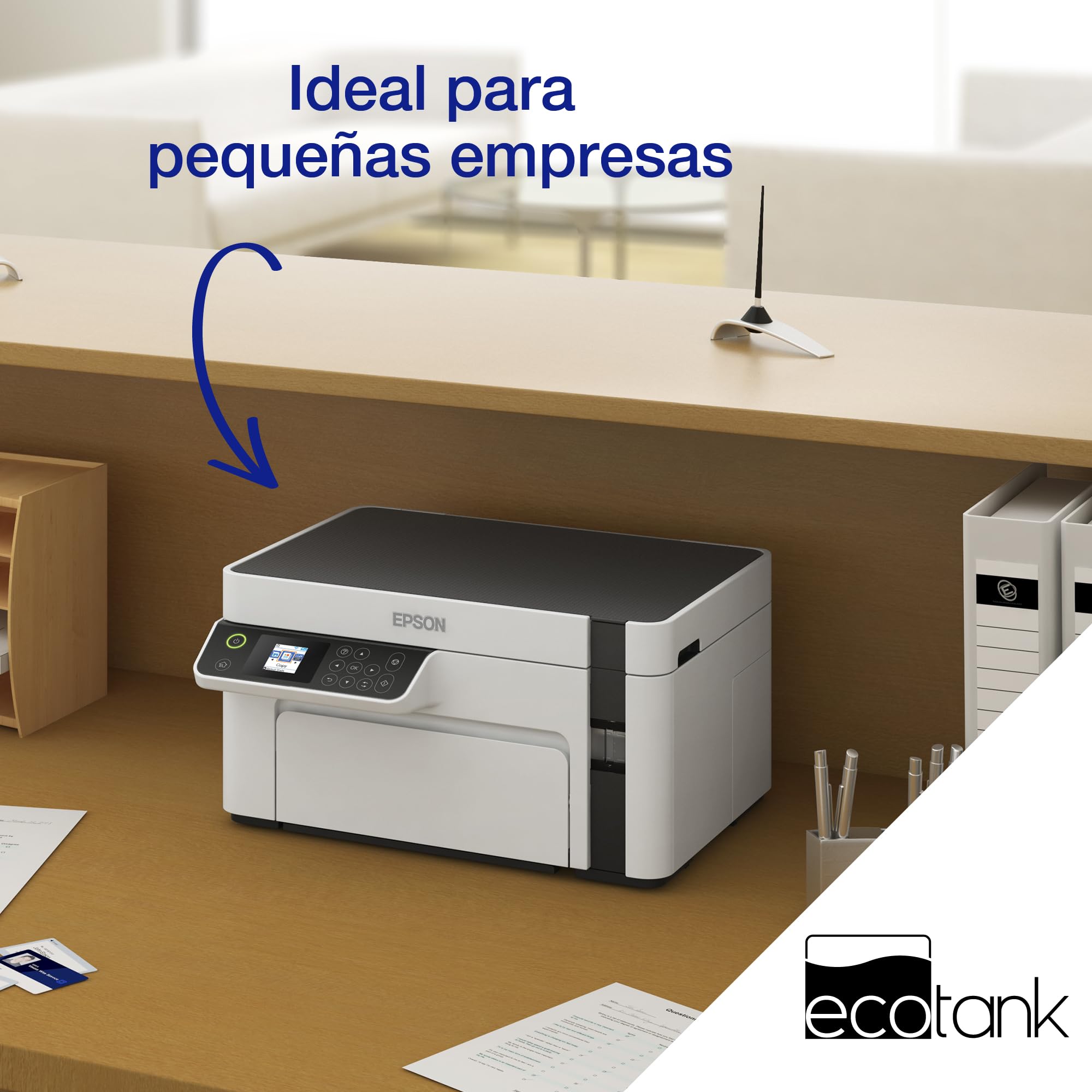 Epson EcoTank ET-M2120 Impresora de Depósito de Tinta | Impresión Monocroma | Wi-Fi | A4 | Imprimir, Copiar, Escanear | Imprime Doble Cara | Pantalla LCD 3,7cm