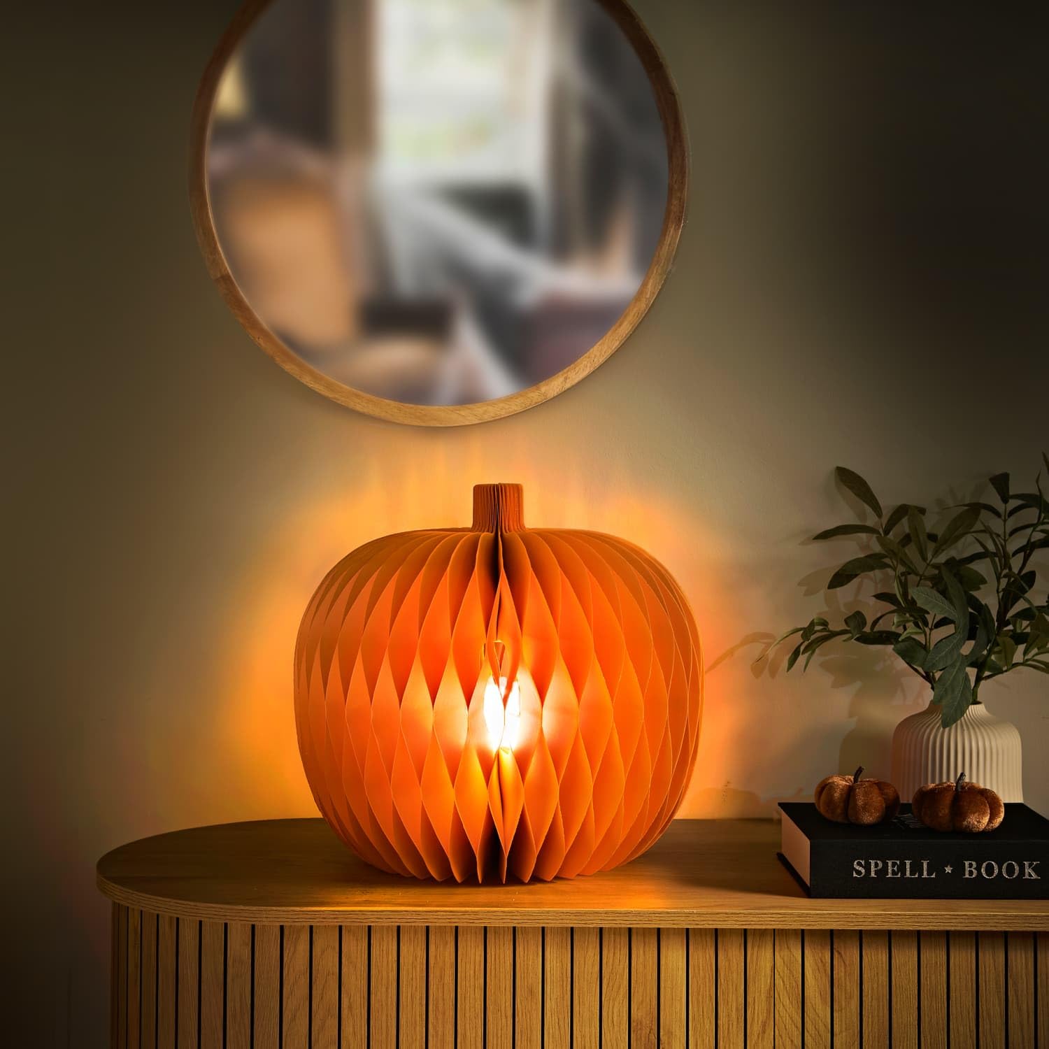 Harvest Home Light Up Paper Pumpkin - Extra Large, Light Up Pumpkin Will Add a Warm Autumnal Glow to Your Living Room or Bedroom