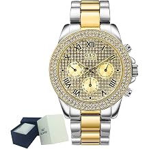 Mens Wrist Watch,Men Fashion Quartz Analog Date Watch with Metal Band Perfect Timekeeping Perfect Gift for Festival Family Meeting,Gold