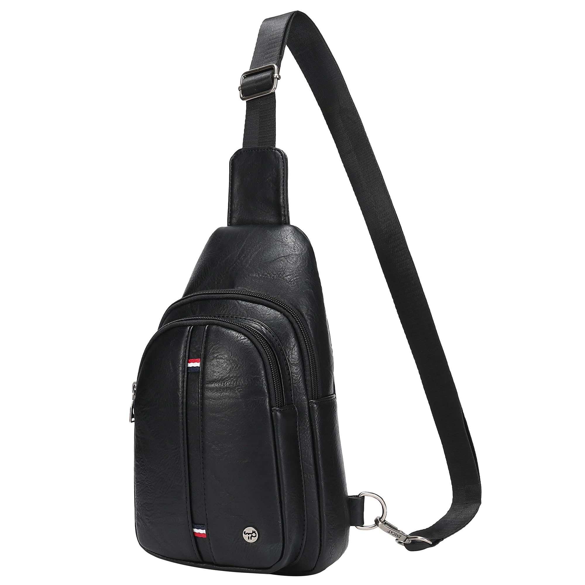 INICAT Crossbody Sling Bags Fanny Packs Leather Purses Chest Bag for Women