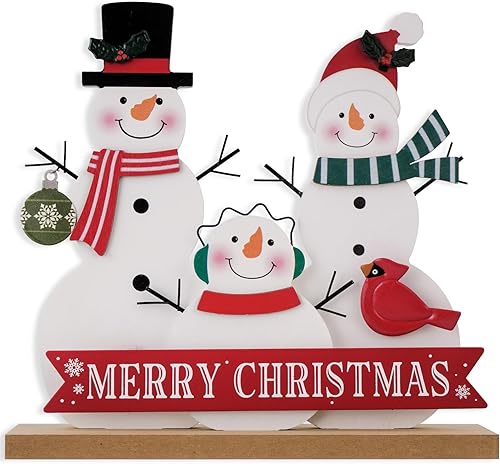 Decoraciones navideñas para el hogar, casa de campo, decoración de Feliz Navidad, letrero de muñeco de nieve de madera para interiores, muñeco de