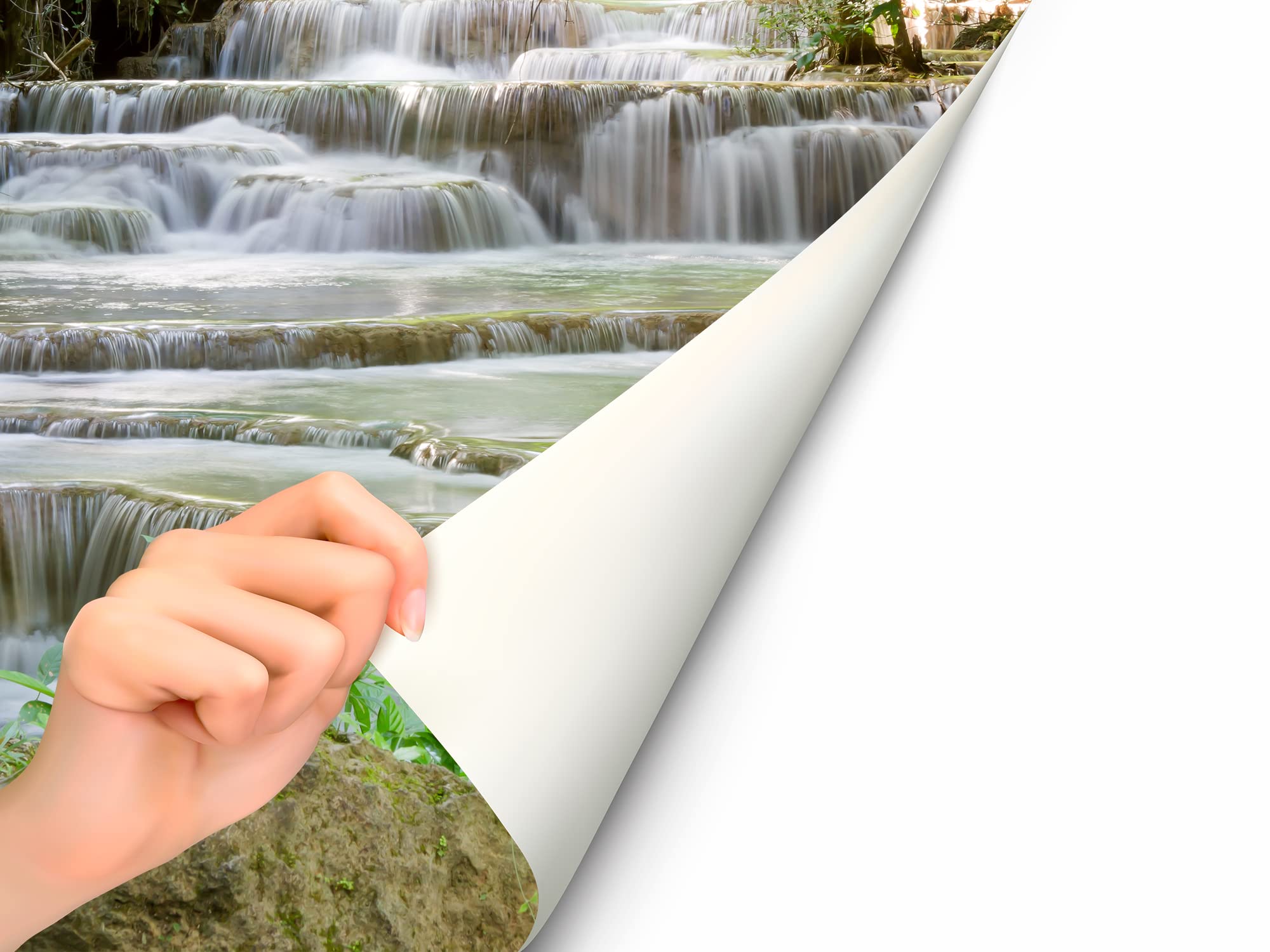 Oedim Fotomural Vinilo Cascada | Fotomurales | Fotomural Pared | Fotomurales Decorativos | Vinilo Decorativo | 200x150cm | para la decoración de comedores, Salones |