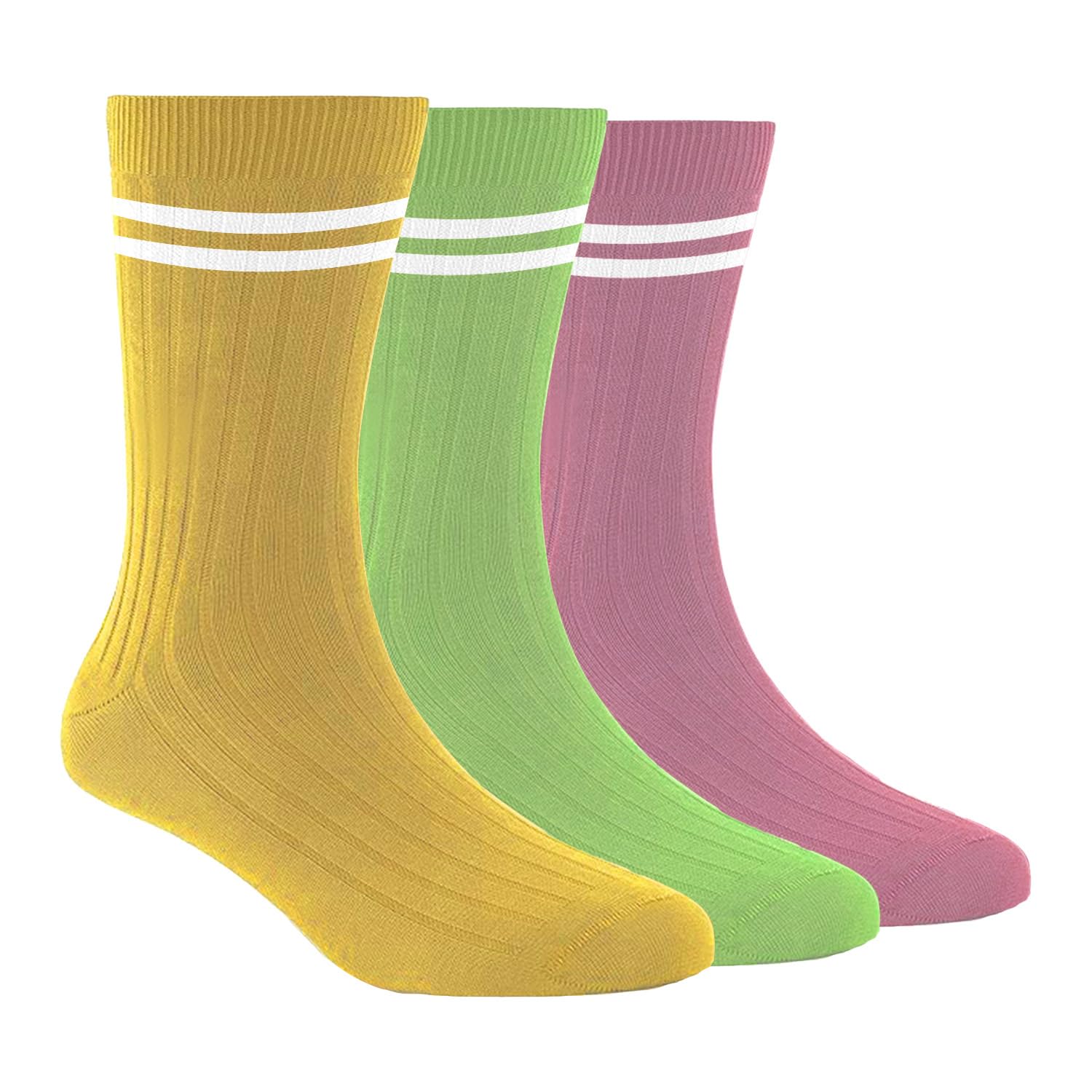 Bamboo Sports Socks for Women | Anti Odour & Breathable | Anti-Bacterial | Softer than Cotton Socks | Pack Of 3 | Yellow, Green & Dark Pink-image-14