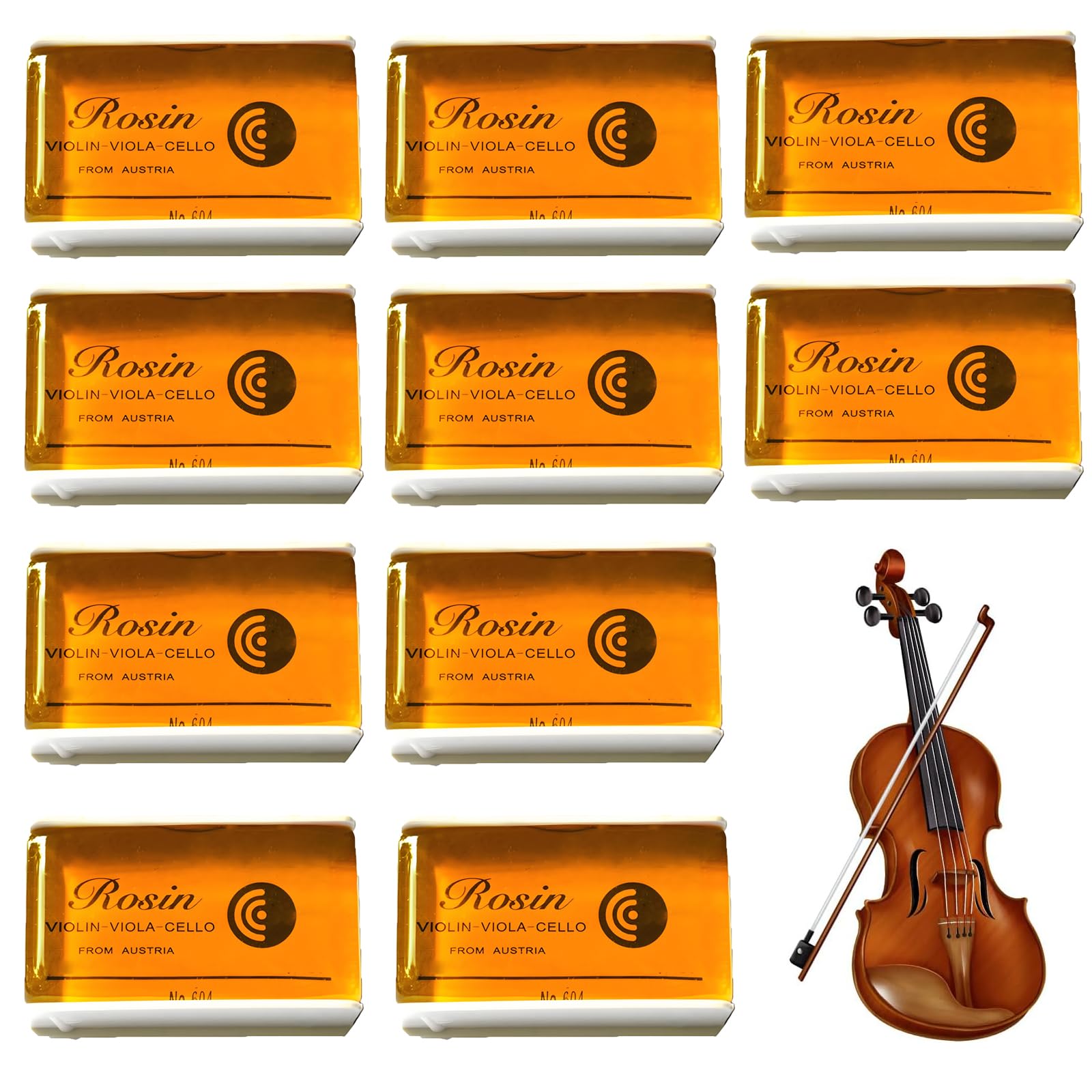 10 Stück Kolophonium, Natürliches Kolophonium, Cello Kolophonium Löten Violin Rosin Leichtes Staubarmes Kolophonium für Instrument Violine Viola Cello Violoncello Bass Fiddle Kolophonium