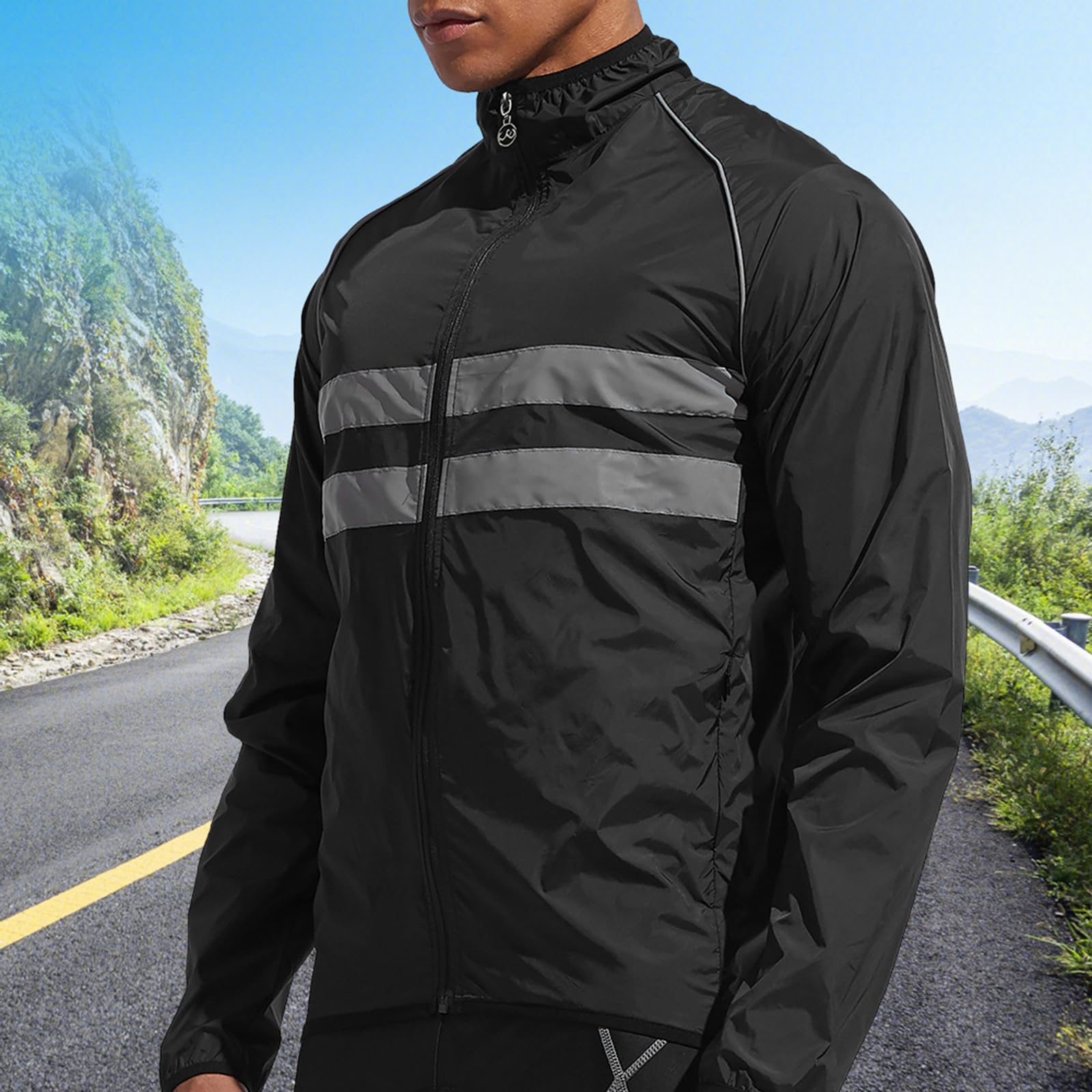 ARMAAN Chaqueta De Ciclismo De Manga Larga | Gabardina Juvenil, Transpirable Y Ligera | Prenda De Manga Larga Con Protección Solar Para Montañismo | Tiras Reflectantes Y Bolsillo