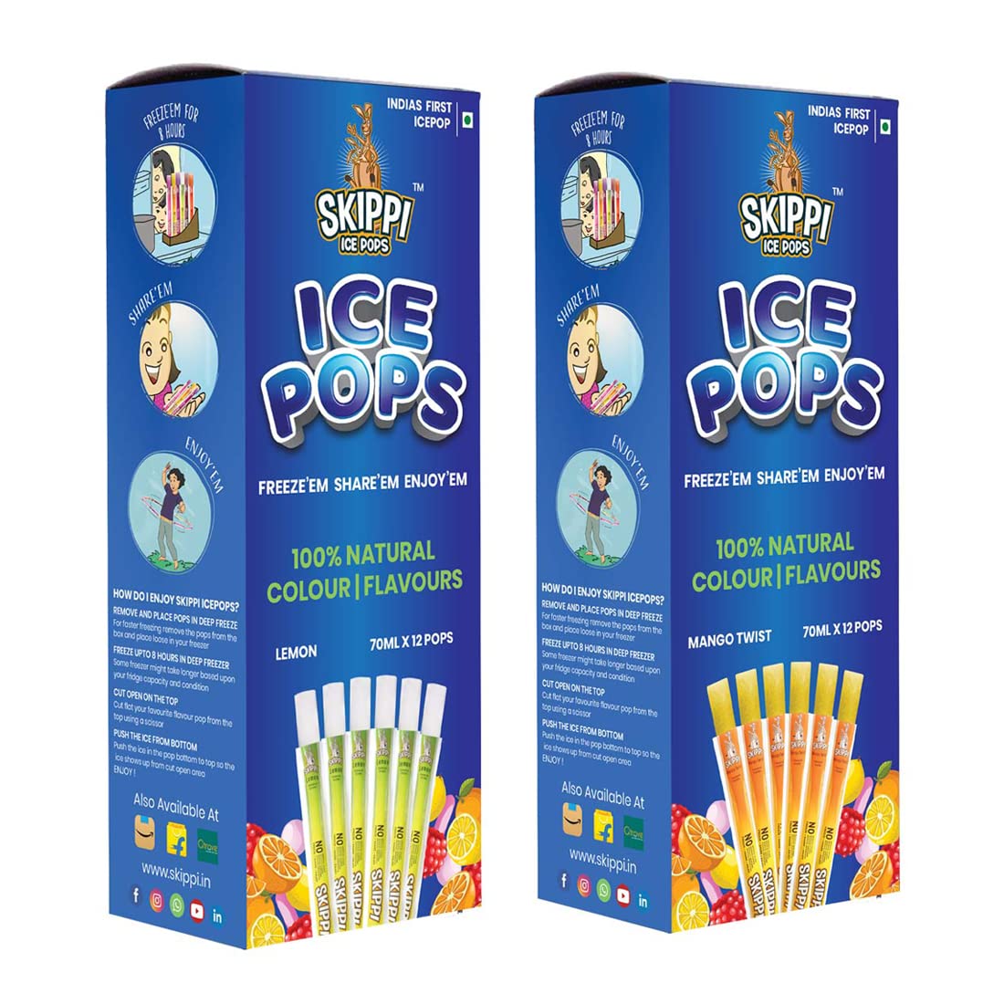 Buy Skippi Icepops 100 Natural Freezer Pops, Juice Bars, Ice Pops