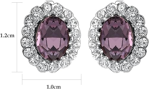 Miniatura 8 de Yoursfs Austria Crystal Clip on Earrings for Women 18K Gold Plated Fashion Jewelry with Halo CZ Rhinestone Non Pierced Earrings