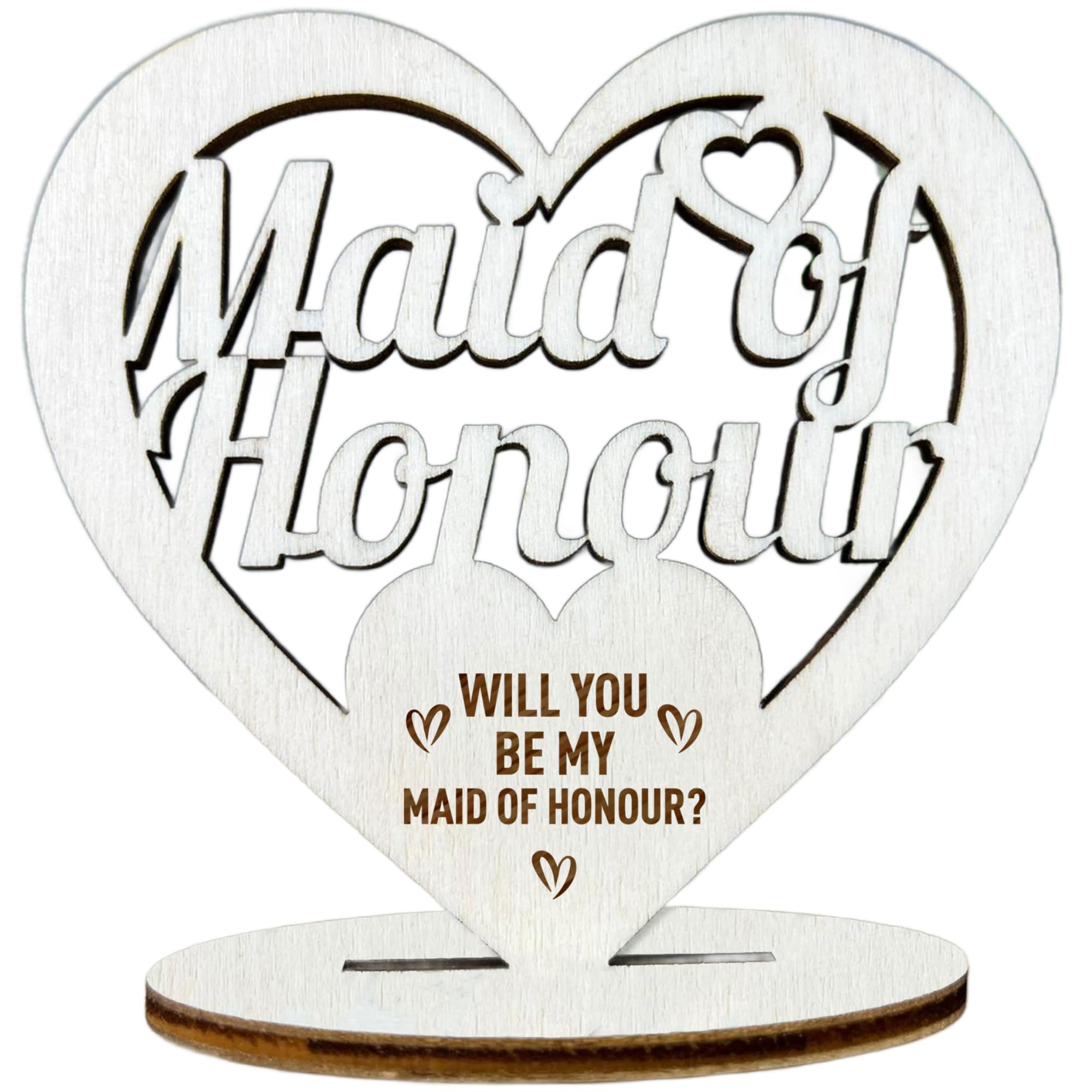 Will You Be My Maid Of Honour Proposal Gift Wood Standing Heart Maid Of Honour Thank You Gifts Wedding Gifts