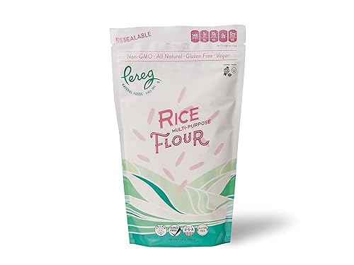 Harina de arroz blanco de alta calidad (14 onzas), hecha de arroz blanco molido para hornear sin gluten, sin gluten, vegana, sin OMG y kosher