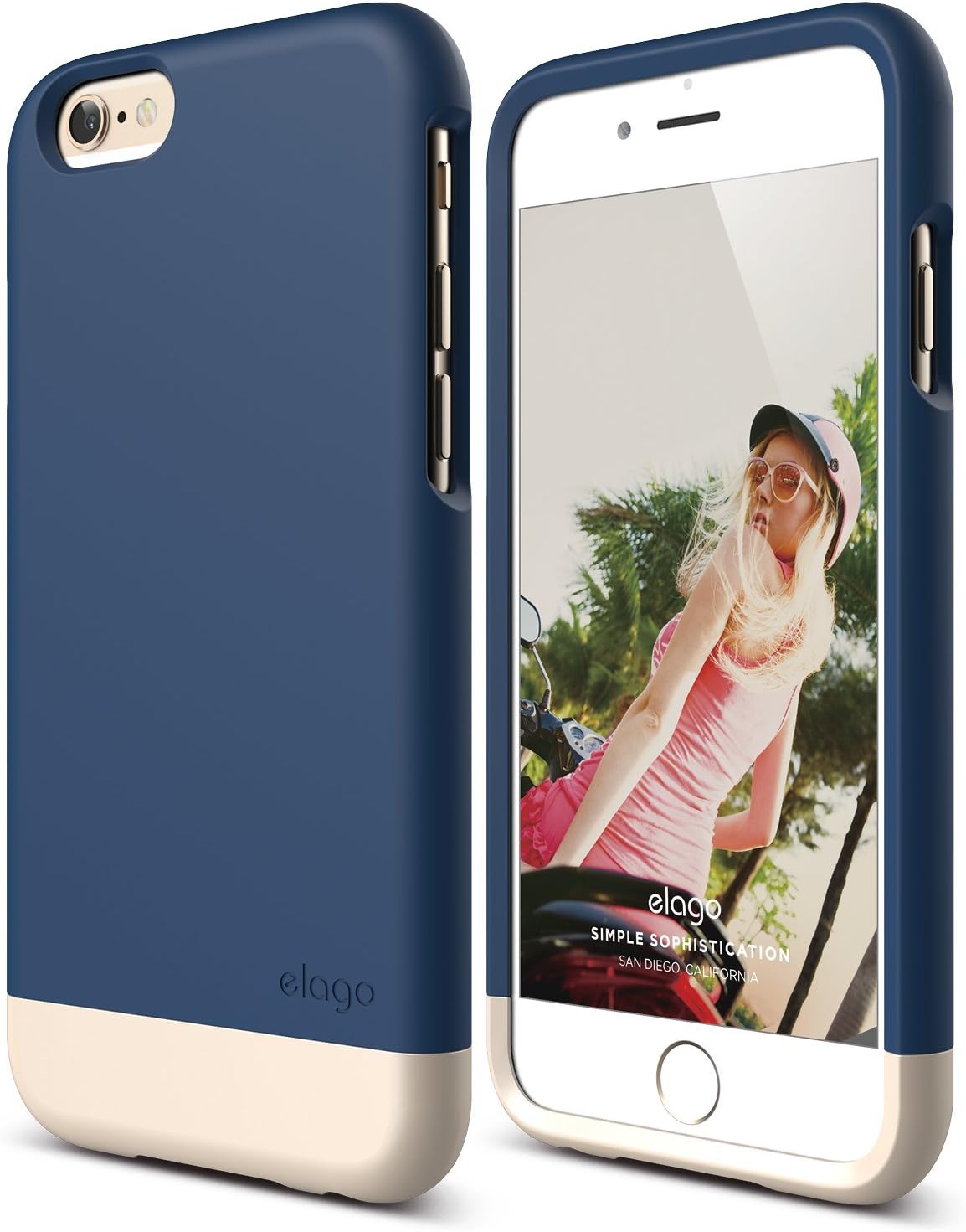 iPhone 6 Case, elago® [Glide][Jean Indigo/Champagne Gold] - [Mix and Match][Premium Armor][True Fit] – for iPhone 6 Only