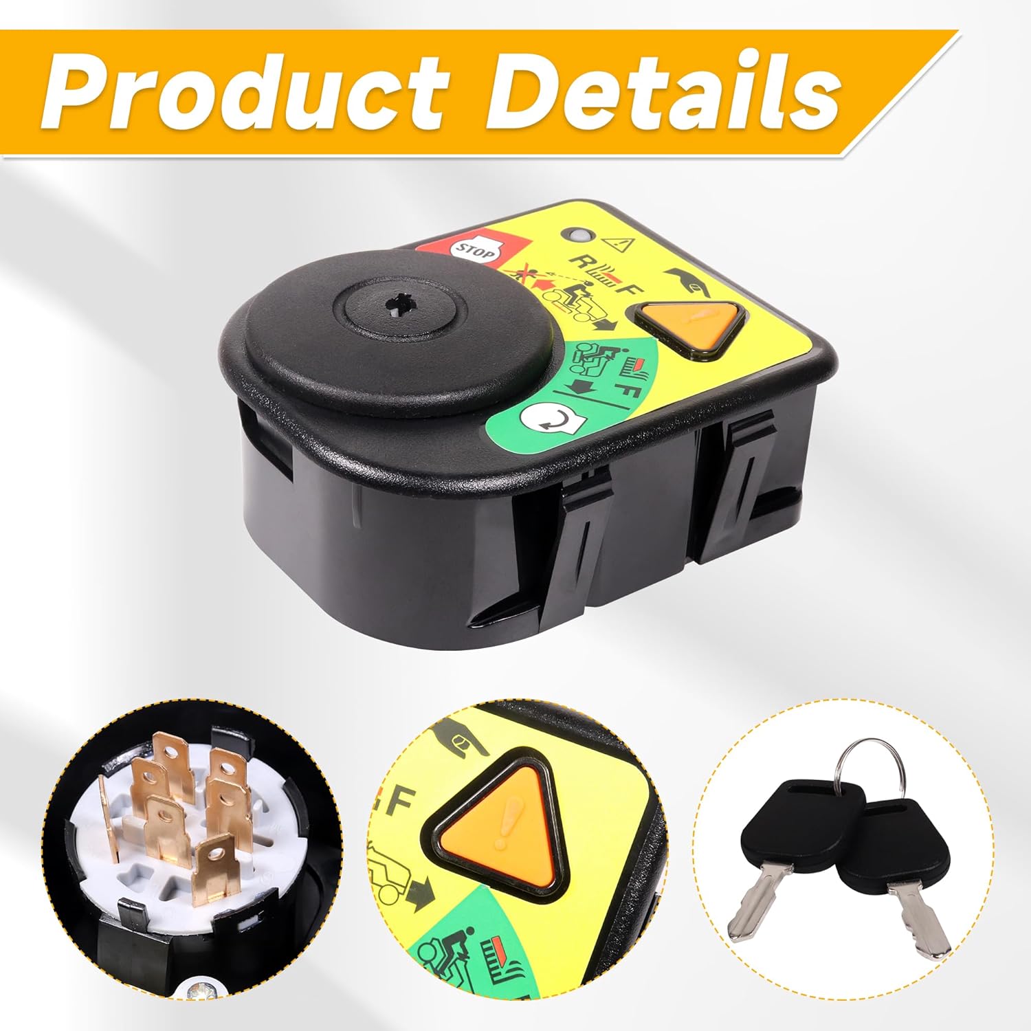 Ignition Switch Module Replace 925-06119c, 725-06119c, 925-04227 for Cub Cadet XT1-LT42 XT1-LT42C XT1-LT42 KH for Craftsman T110 T1200 for Troy Bilt TB2246 TB30R with Keys
