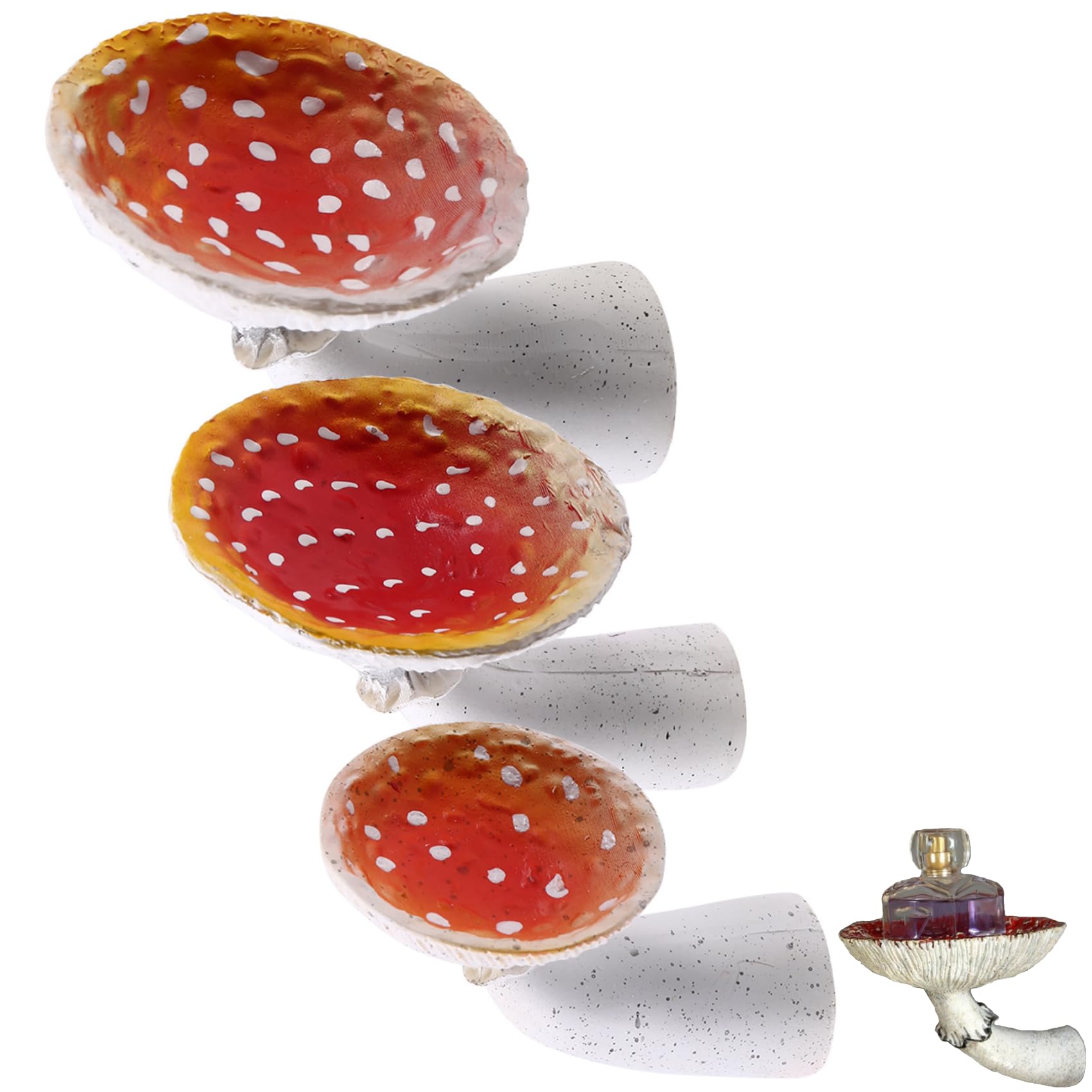 Omolly Green 3Pcs Mushroom Hanging Shelf Wall Floating Shelf, Mushroom Ornament Hanging Shelves, Wall Mounted Bathroom Mushroom Decor Shelf For Bedroom, Living Room, Bathroom
