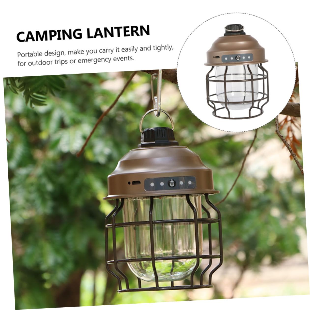 GRIRIW 1Set Retro Rechargeable Camping Lantern Portable Multi Use Light with Buckle Design for and Emergency Situations Warm Light for Camping and Hiking