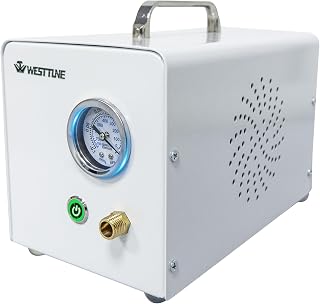 Lab Diaphragm Vacuum Pump, Portable Oilless Vacuum Filtration Pump for Laboratory Work with 2 Types of Rubber Tubes, Negative Pressure (15L/min)