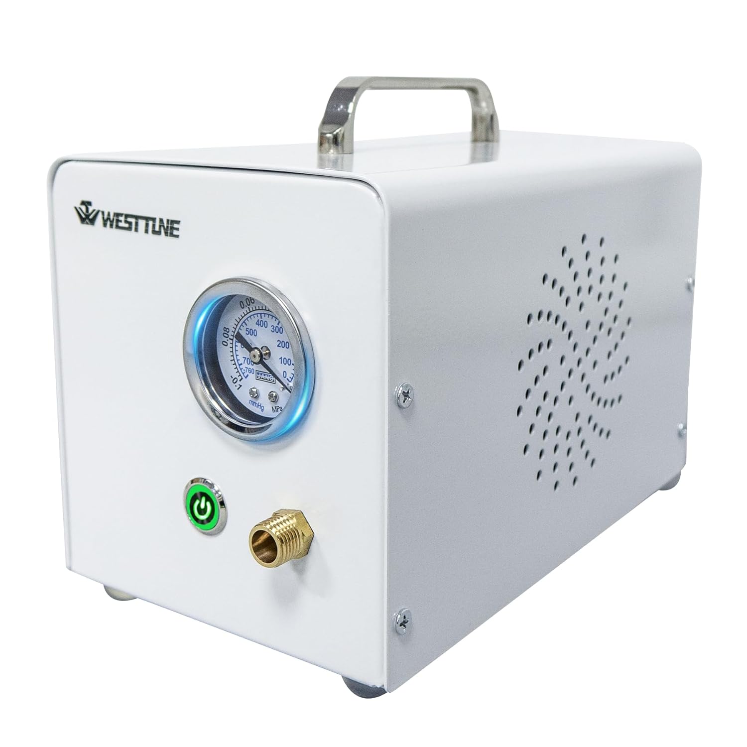 Lab Diaphragm Vacuum Pump, Portable Oilless Vacuum Filtration Pump for Laboratory Work with 2 Types of Rubber Tubes, Negative Pressure (15L/min)