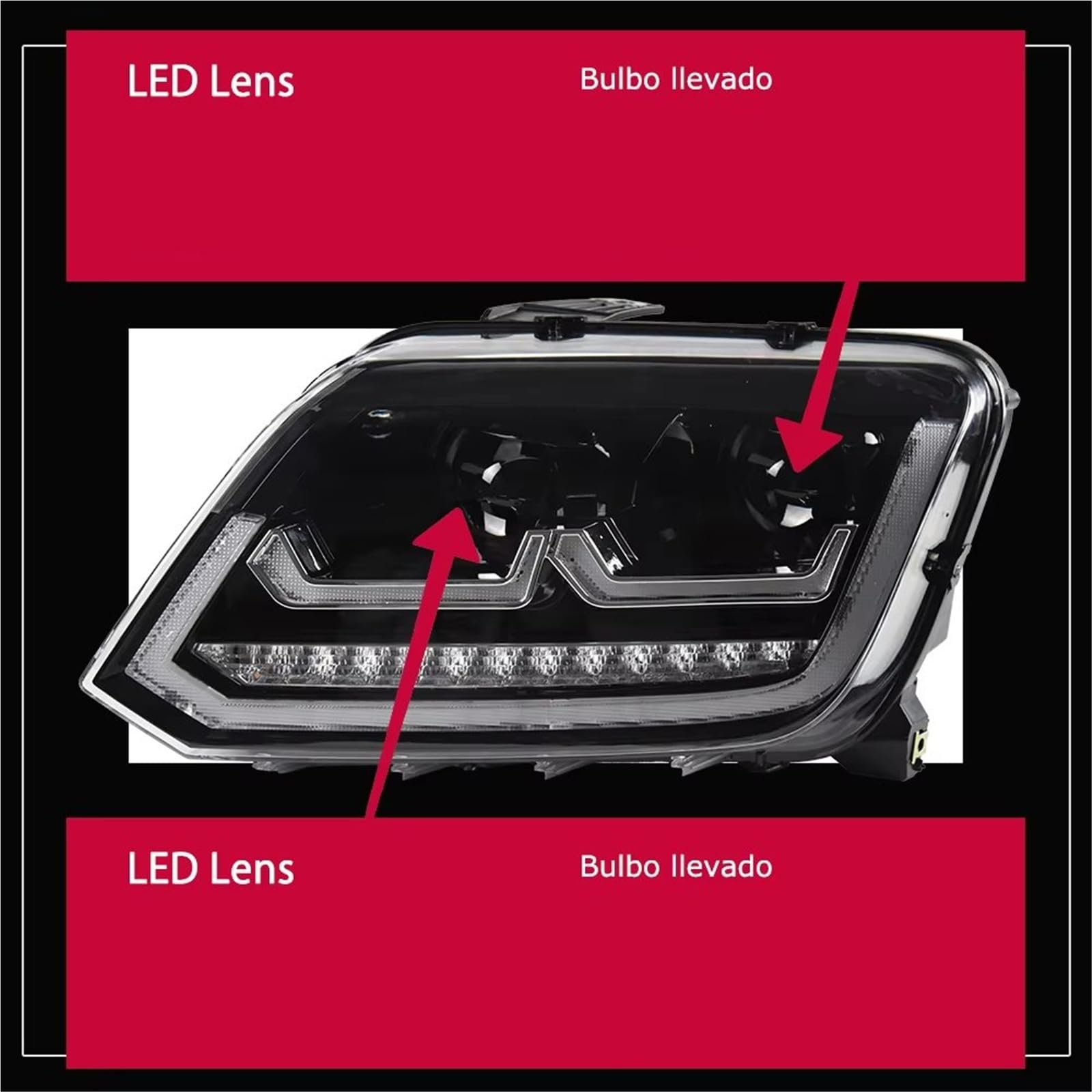 Fari Anteriori Fari Car Styling Faro LED Amarok Faro DRL Segnale Lente Proiettore Per Amarok 2010-2022 DRL Lampada(RHD)